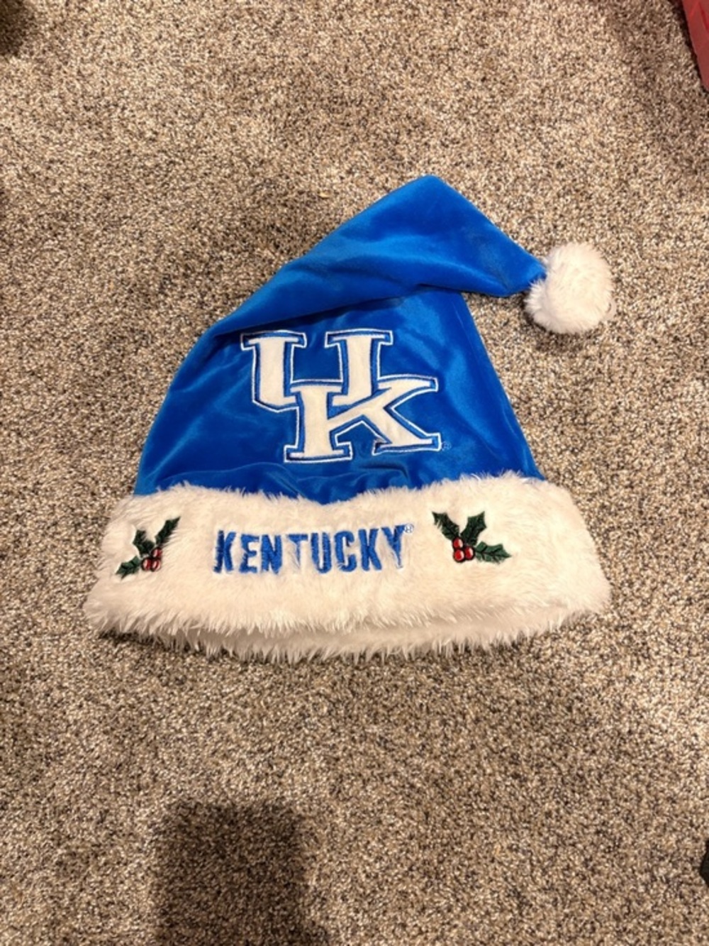 Forever Collectibles Kentucky Blue and White Holiday Santa Hat